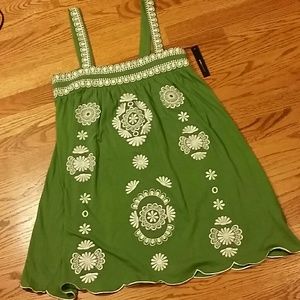 New BCBG embroidered top/mini dress